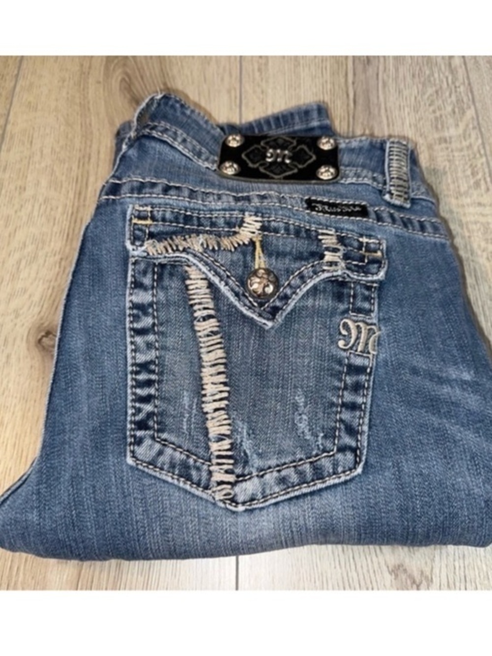 Miss me capri crop cropped blue jeans denim